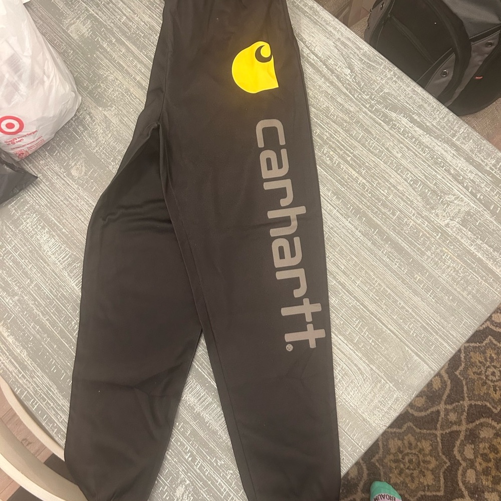 Carhartt  Black Joggers with Yellow Logo